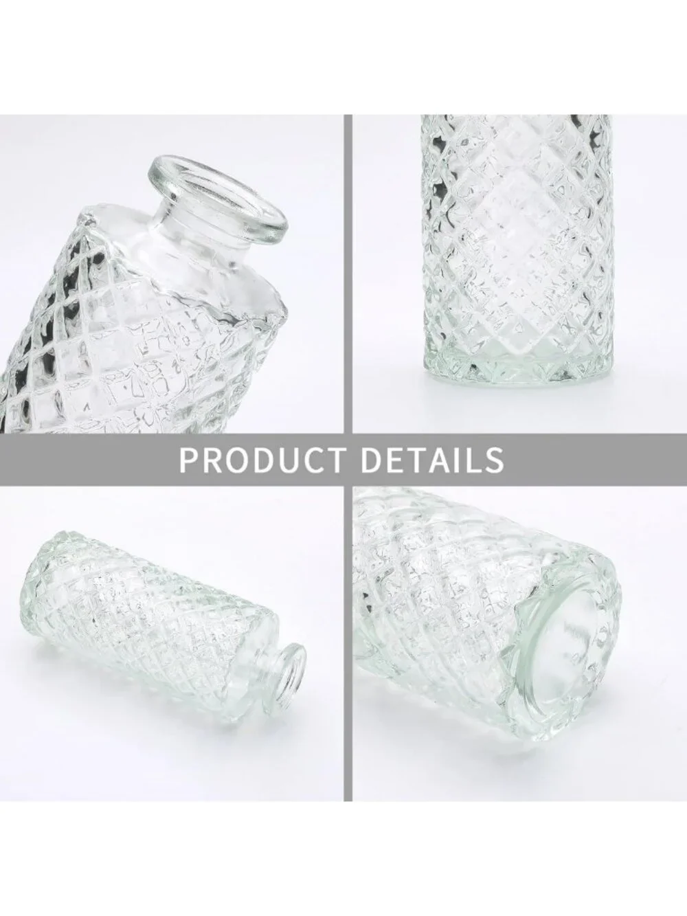 Set of 8 Clear Glass Bud Vases - Perfect for Floral Arrangements & Home Decor